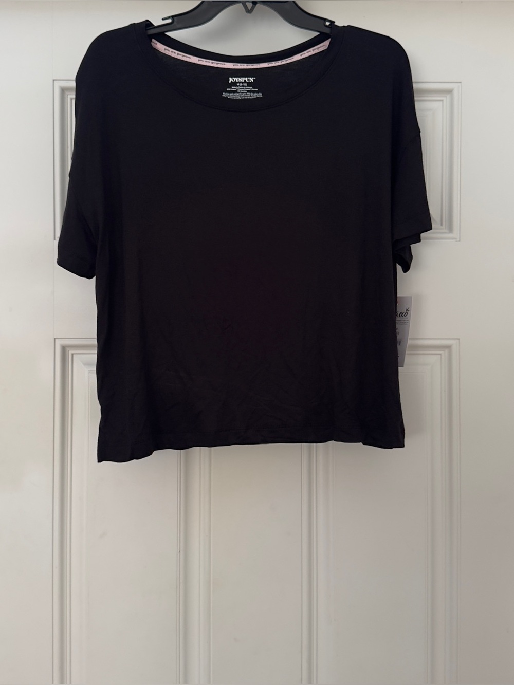 NWT Joyspun Black Short-Sleeve Women's Pajama Top Size M